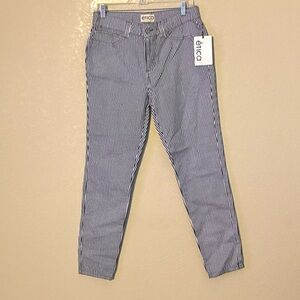 NWT Ética Eco-Friendly Pinstripe Jeans Size 28 (3) Ethically Made Blue White